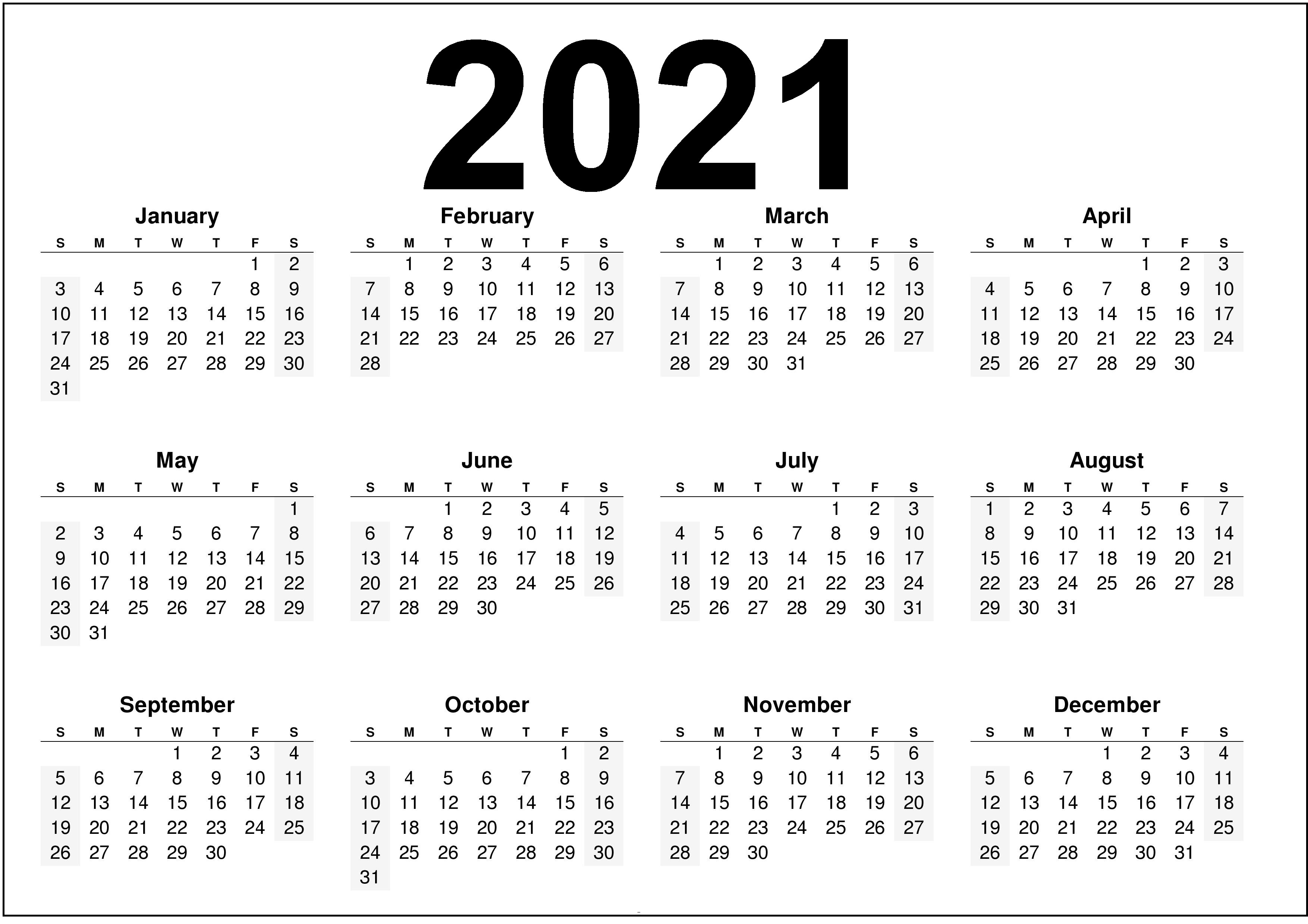 Printable Calendar 2021 Weekdays Only