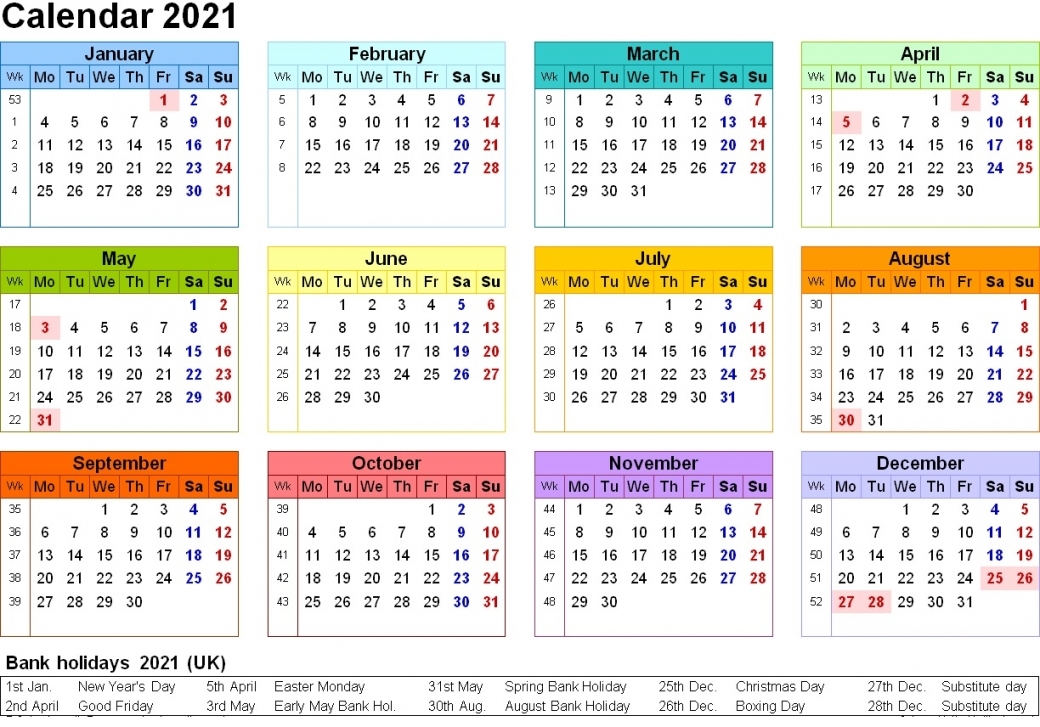 2021 Calendar 2021 Printable Free