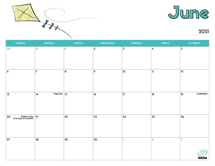 Imom Calendar 2021 Printable