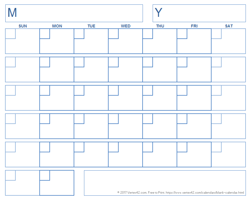 Blank Free Printable Cute Calendar