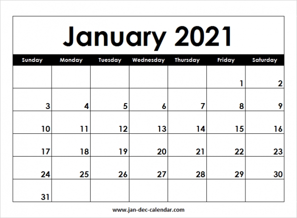Free Printable Calendar 2021 With Lines