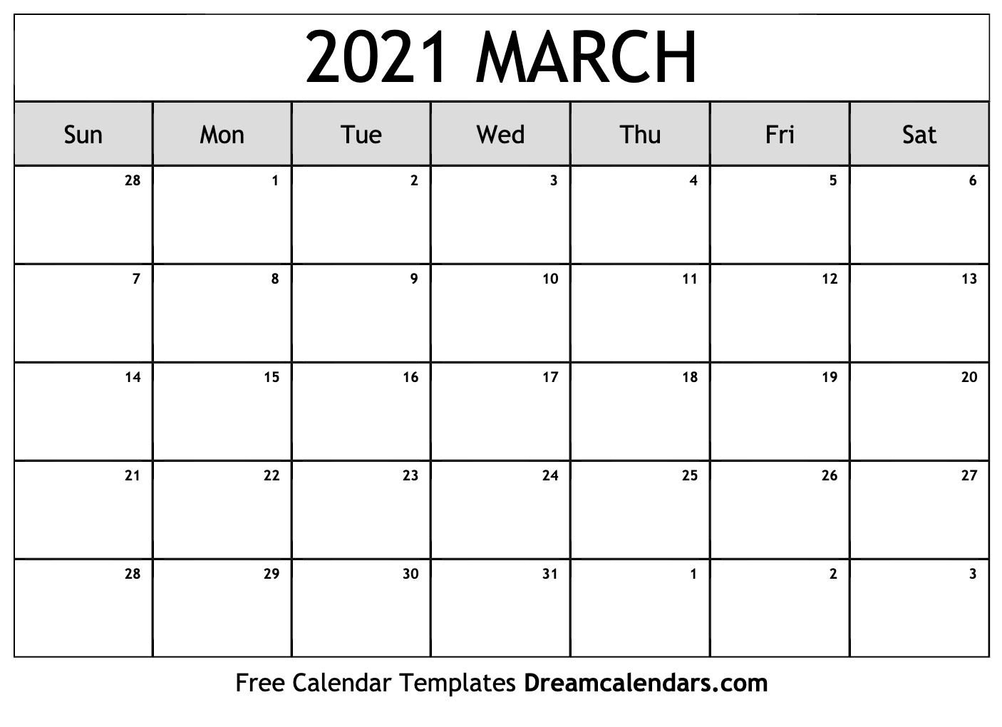 April 2020 To March 2021 Calendar