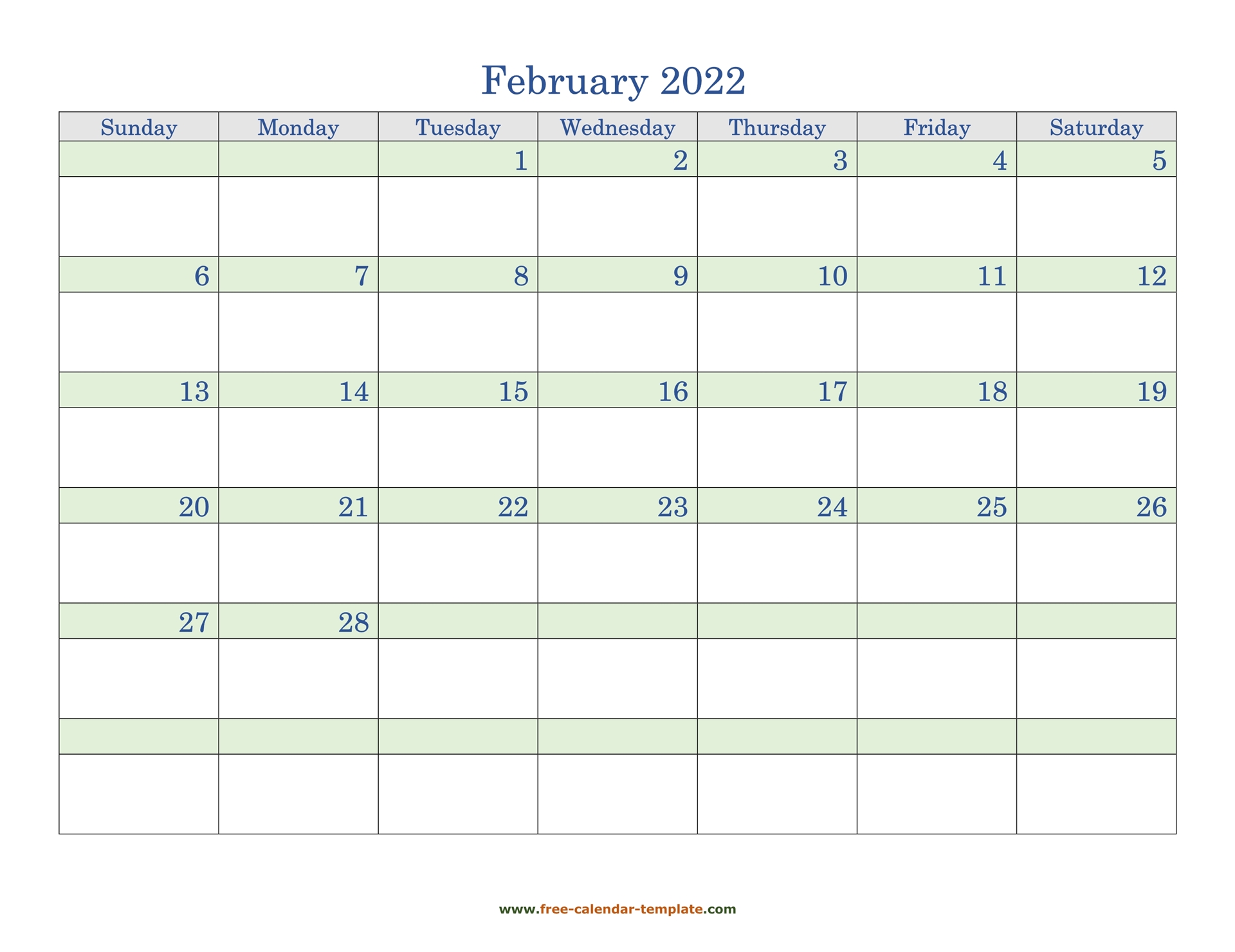 Free Printable Calendars February 2022