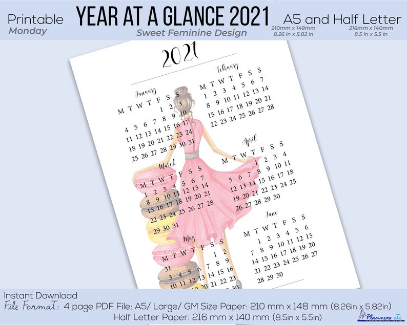 2021 Calendar At A Glance