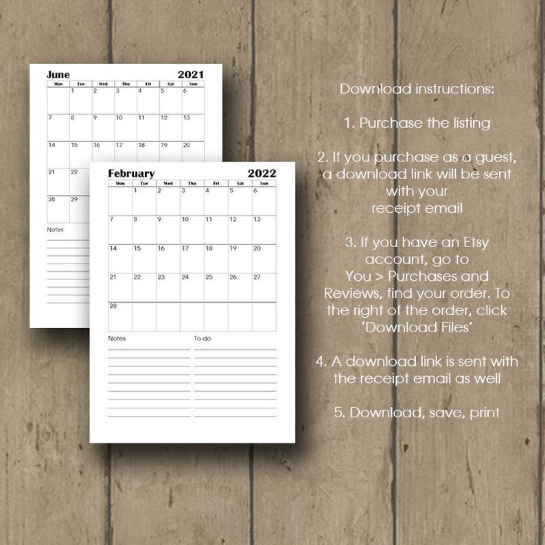 Printable Desk Calendar 2022