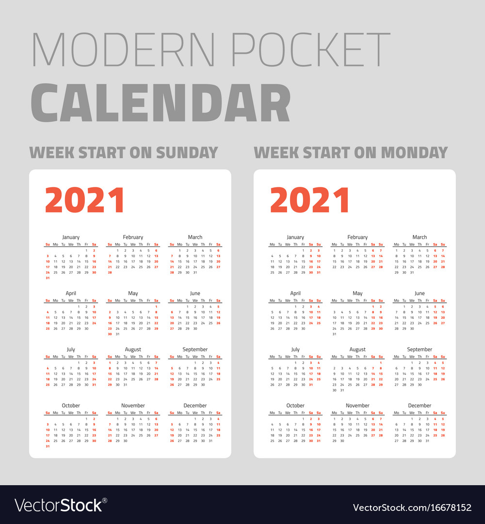 2021 Pocket Calendar Printable