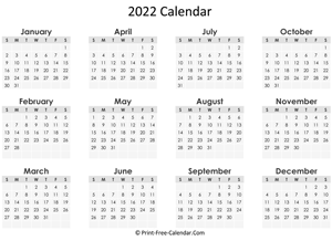 Printable 2022 Calendar With Notes