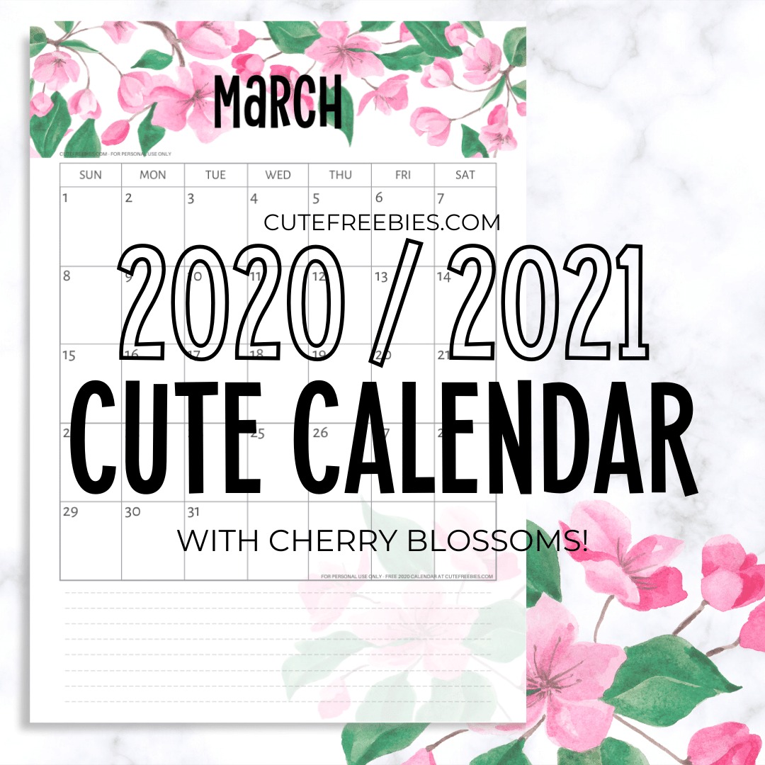 2021 Calendar Printable Pdf Cute
