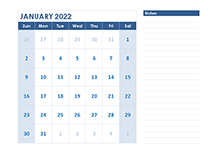 Printable Kids Calendar 2022
