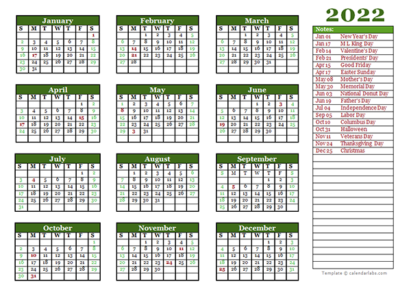 Printable Calendar By Month 2022