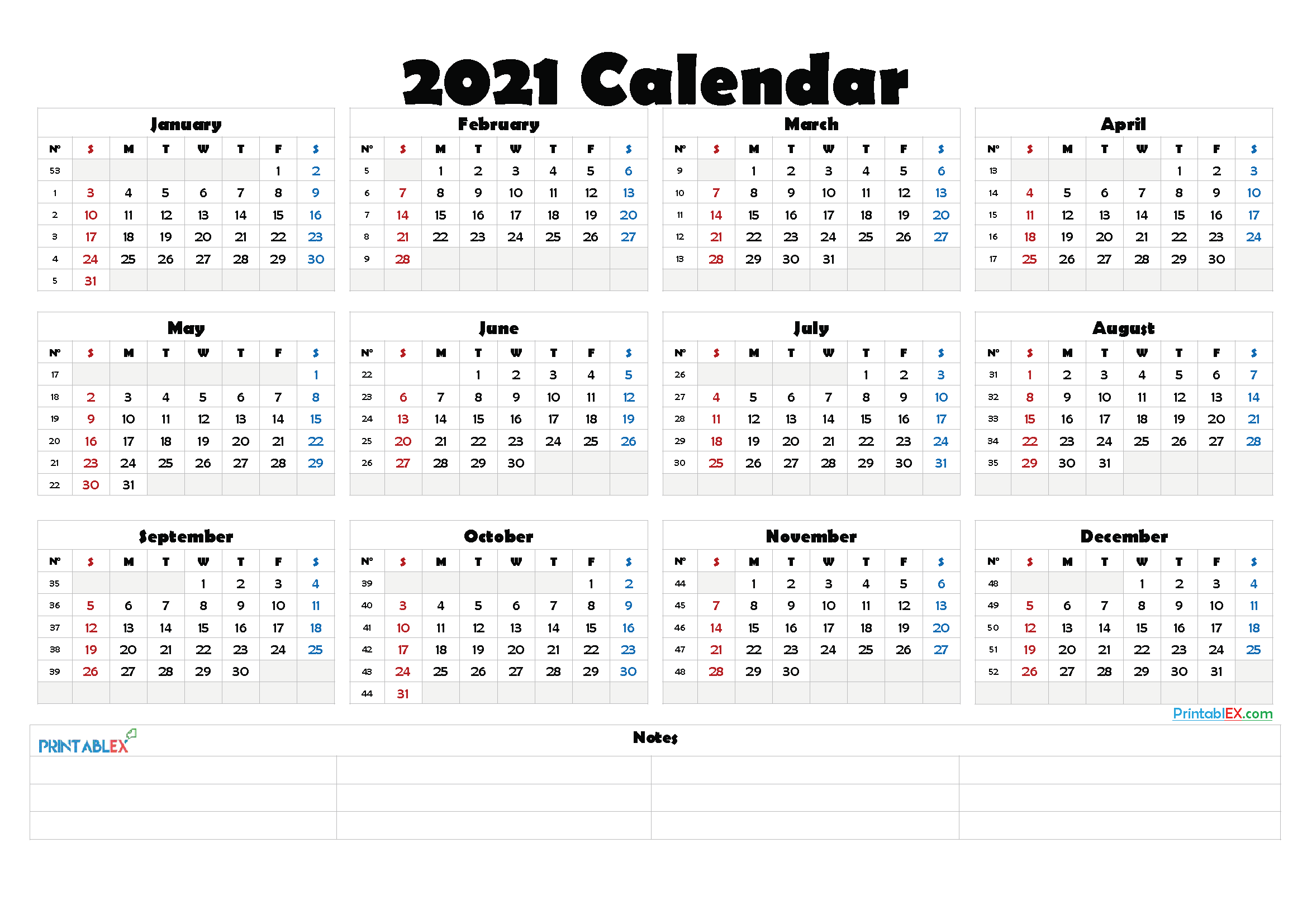 Free Printable Calendar With Holidays 2021