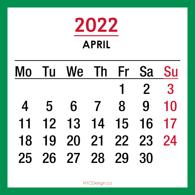 2022 Holiday Calendar Printable