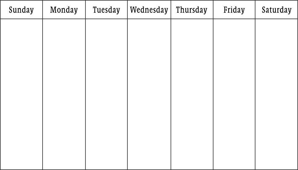Printable Blank 8 Week Calendar