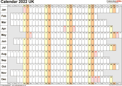 2022 Calendar Printable Uk