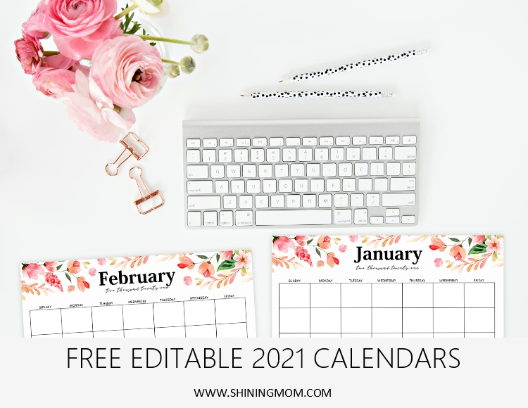 Free Editable Calendar 2021