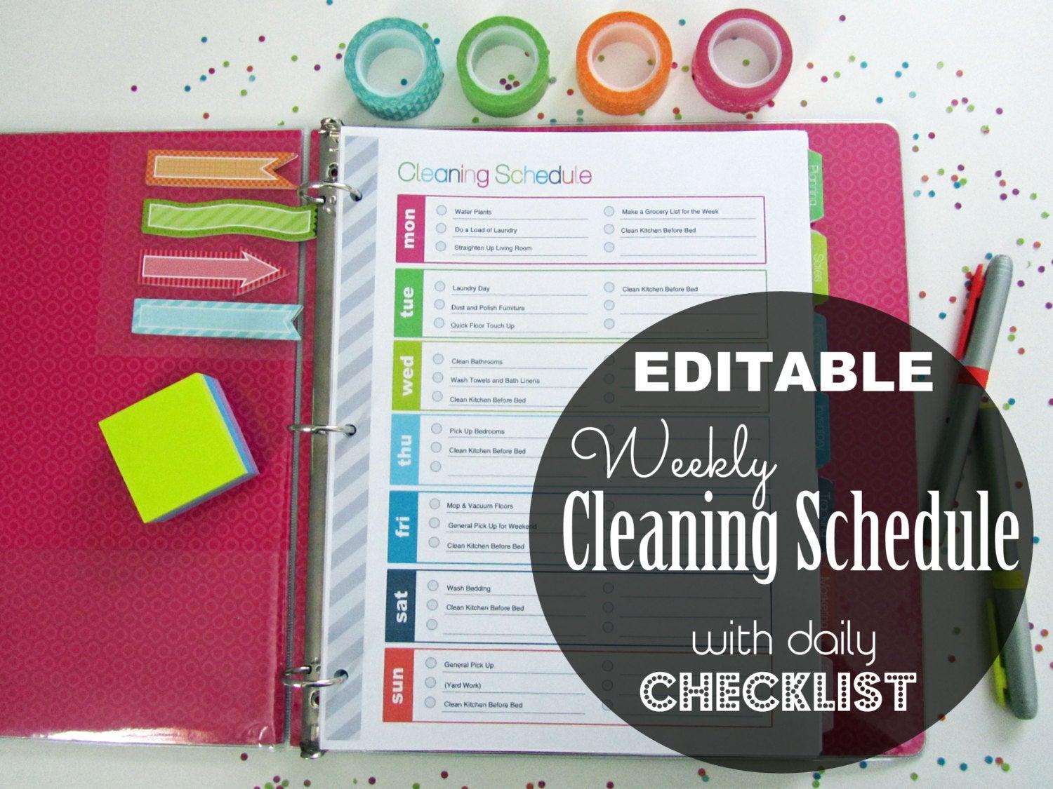 Free Editable Cleaning Schedule Template