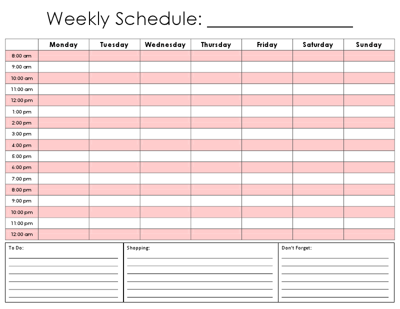 Printable 8 Week Calendar