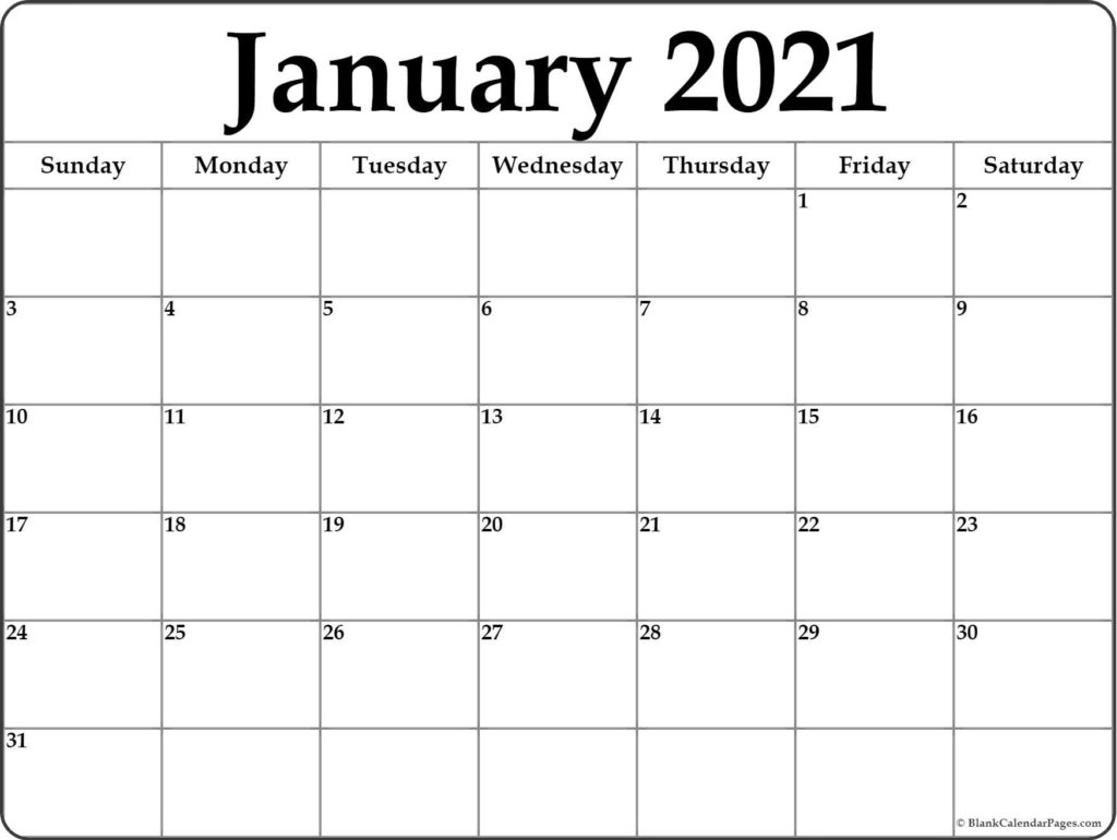 Printable Calendar Months 2021