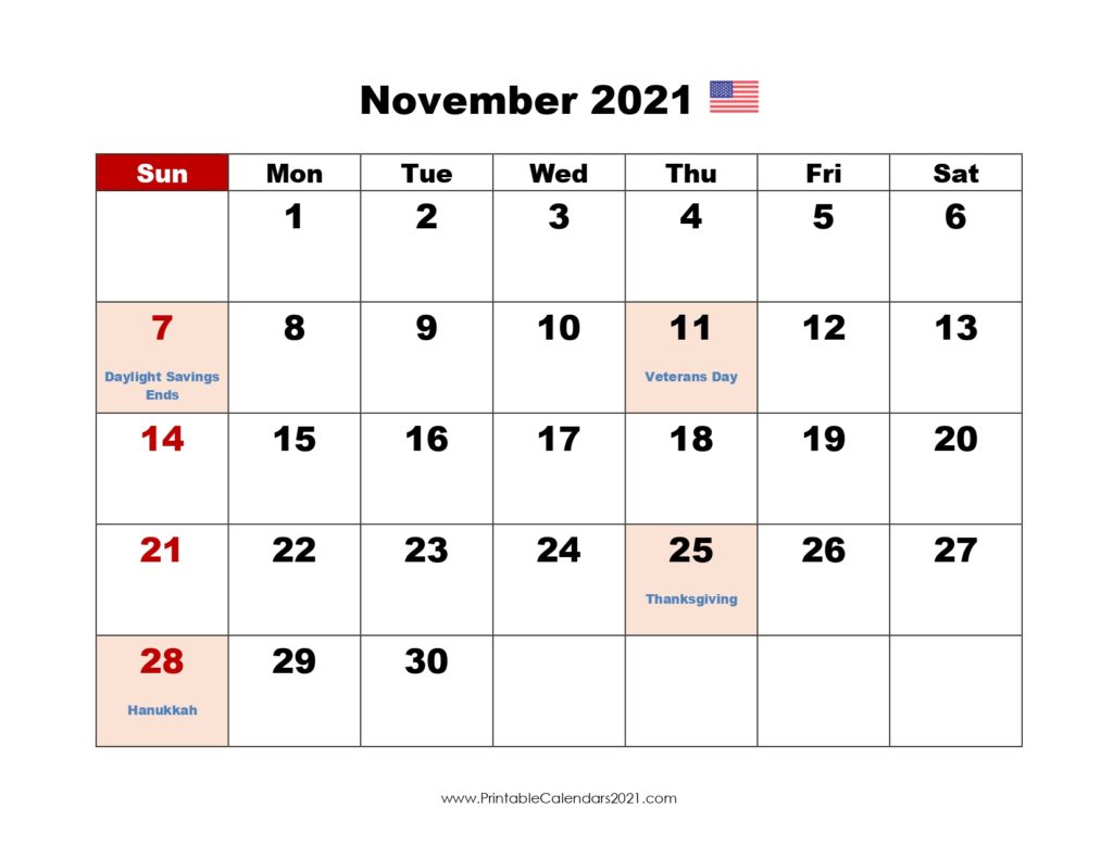 November December 2021 January 2021 Calendar Printable