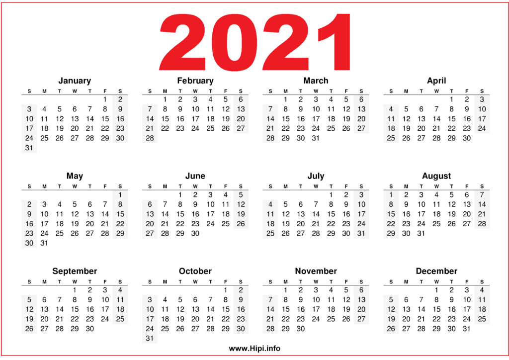 Free 2021 Printable Calendars