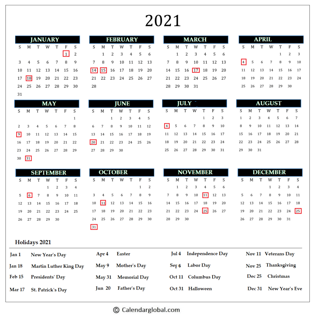 Printable Calendar Pages 2021