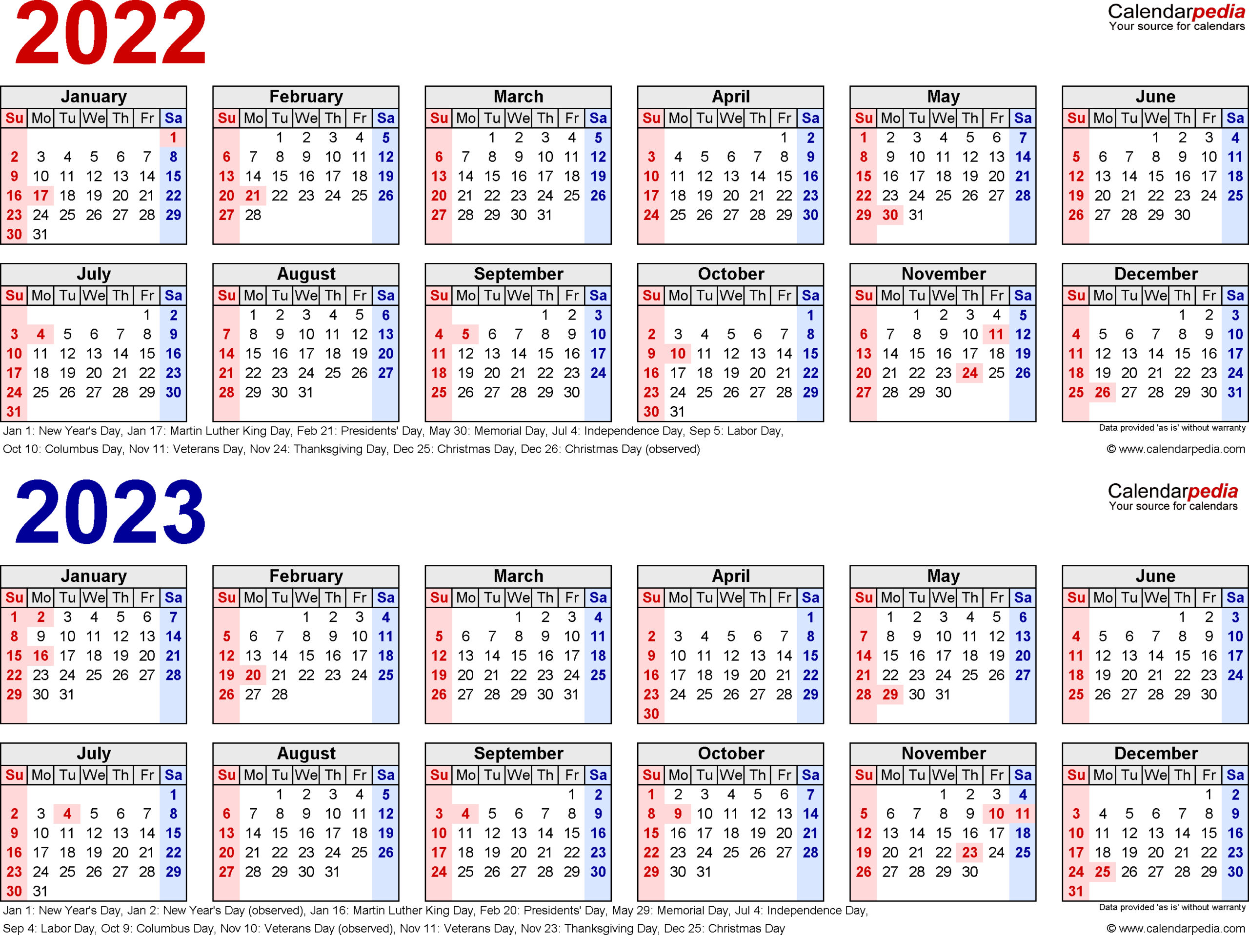 Printable Calendars 2022 And 2022