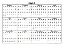 Printable 2022 Calendar By Month