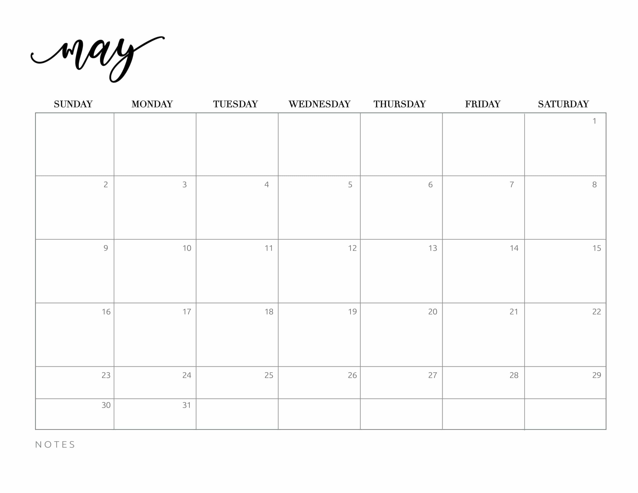 Planner Printable January Calendar 2021