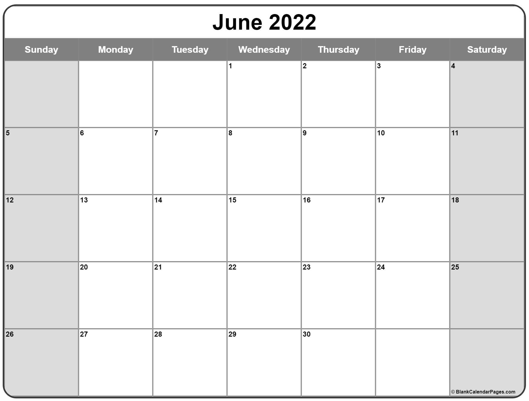 2022 Monthly Printable Calendar