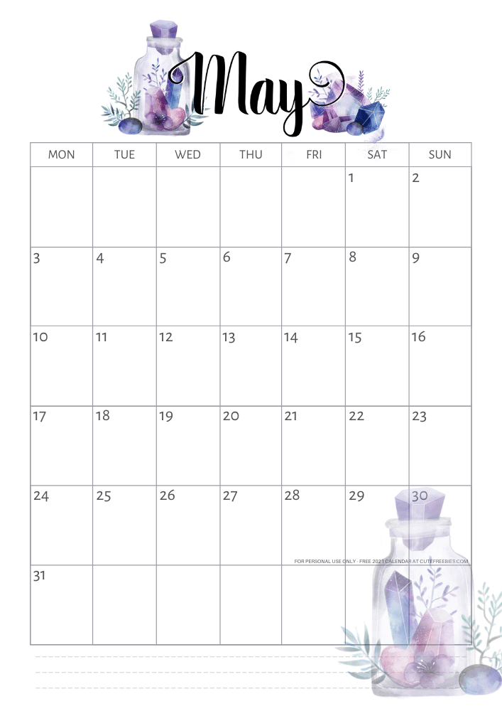 Calendar May 2021 Printable