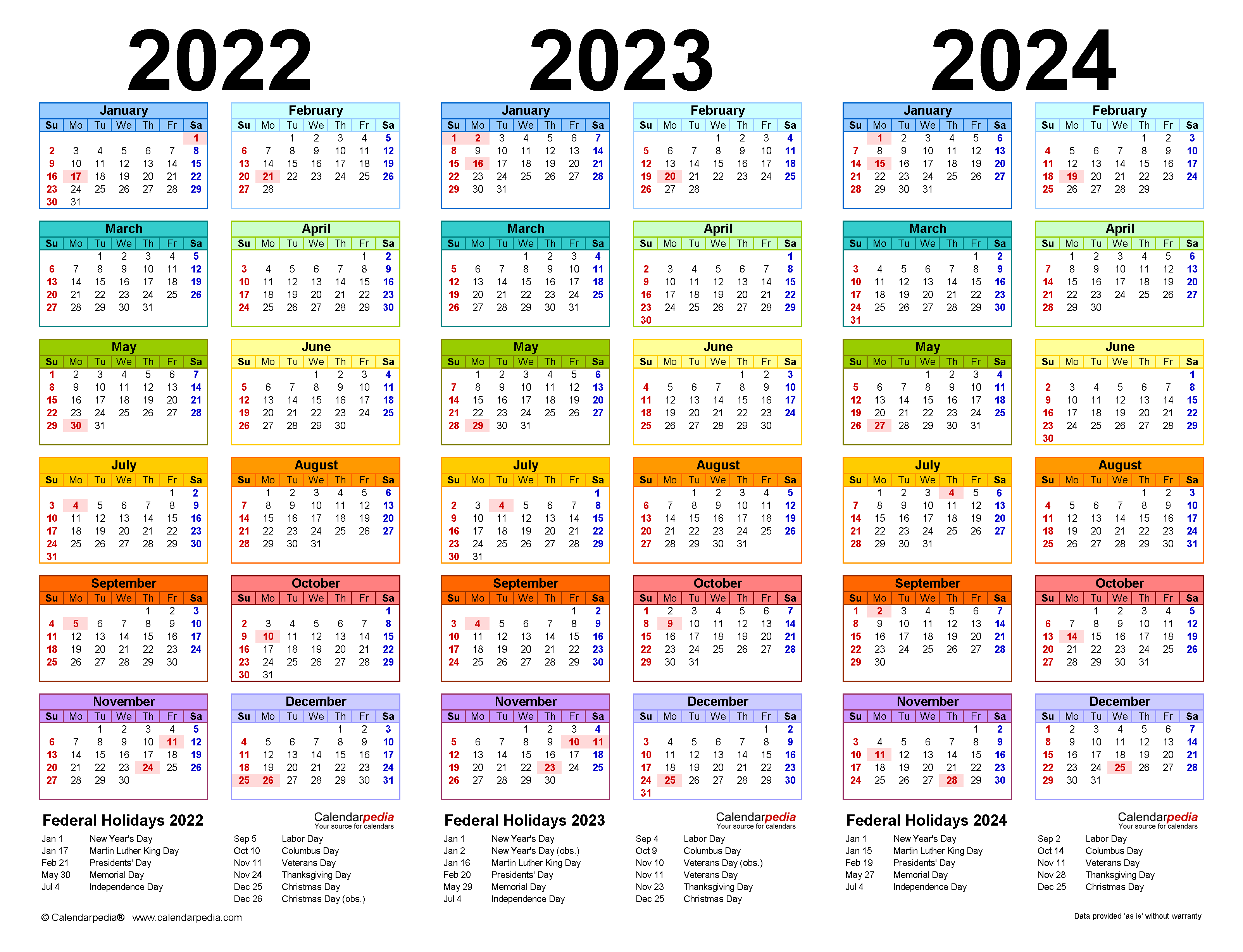 2022 Us Calendar Printable
