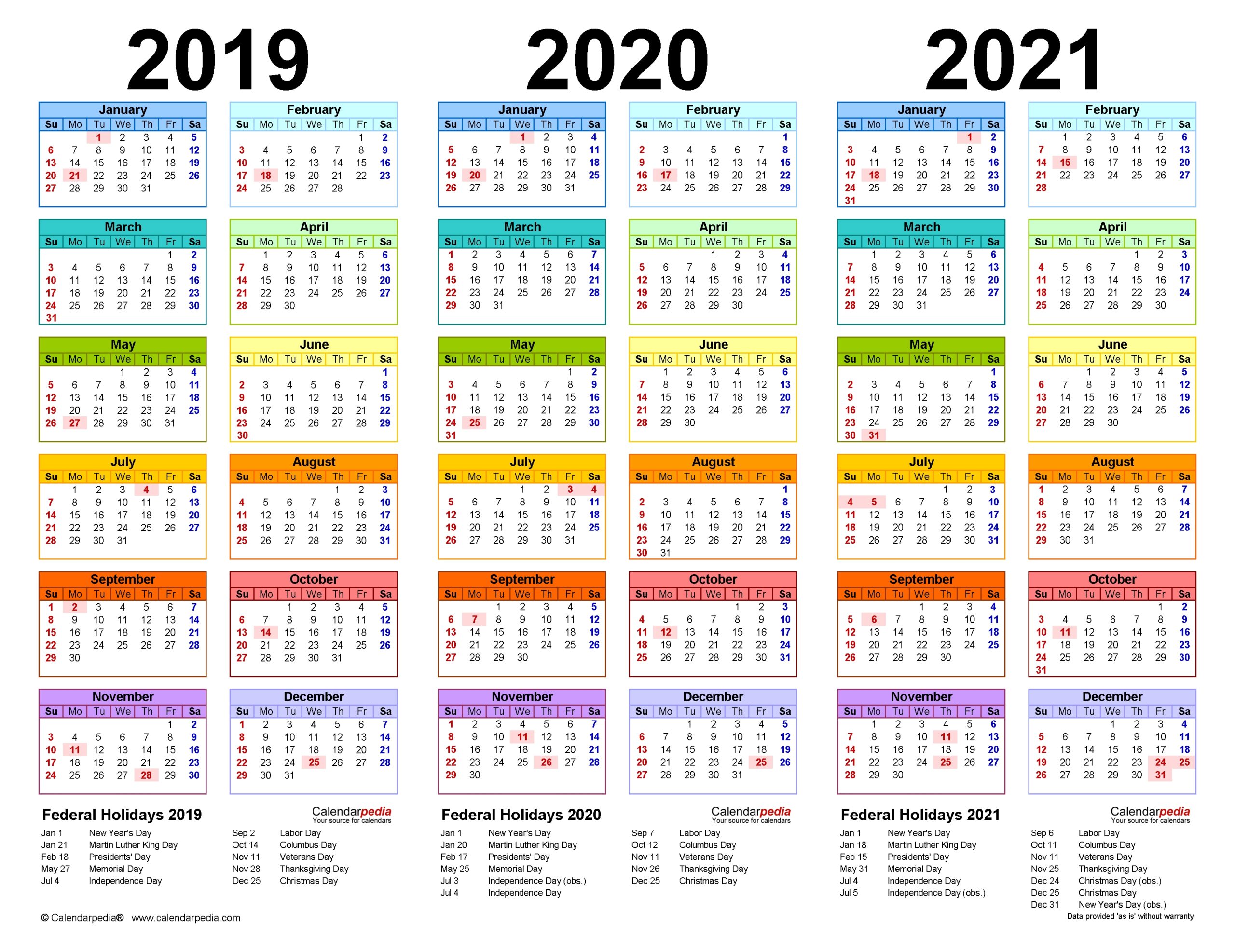12 Month 2021 Calendar Printable Pdf
