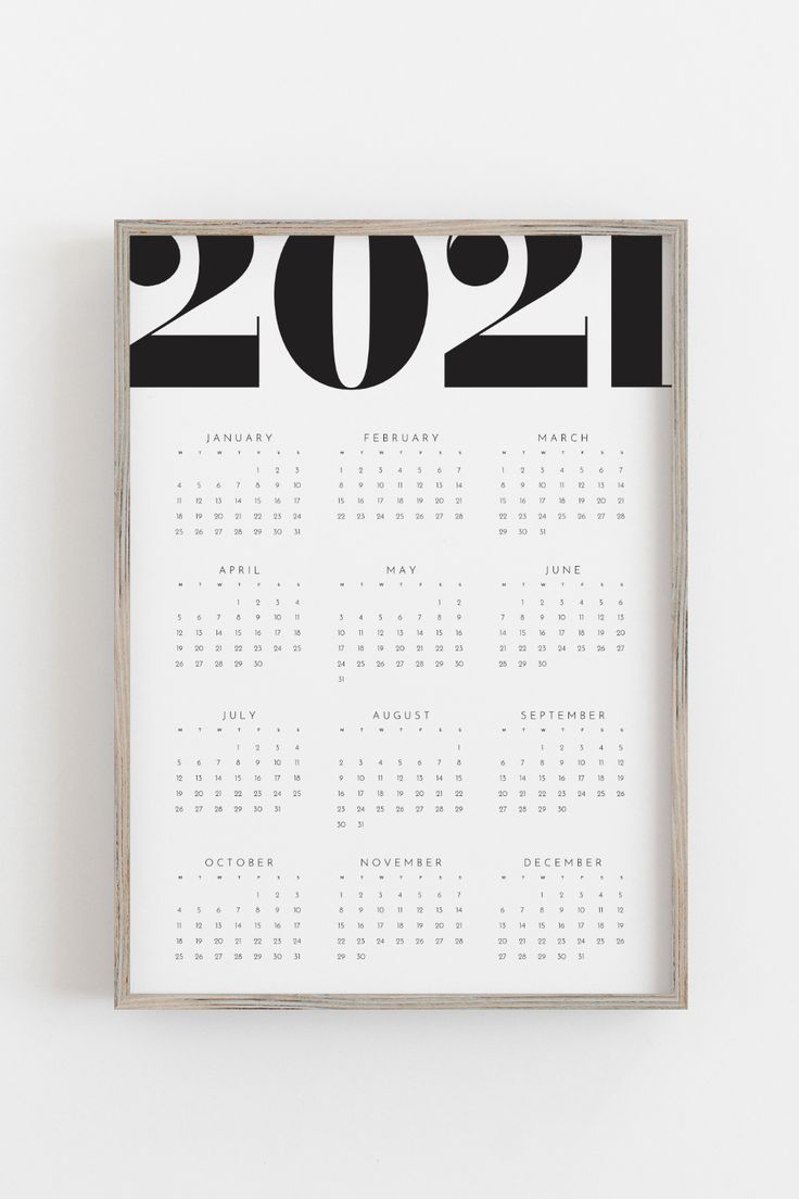 Free Printable Minimalist Calendar 2021
