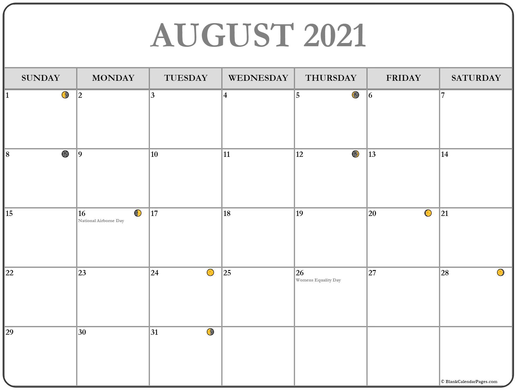 Printable Calendar 2021 With Lunar Dates