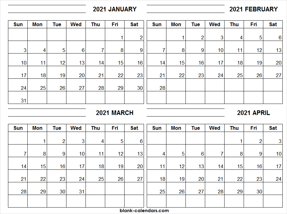 January 2021 Calendar Printable Word