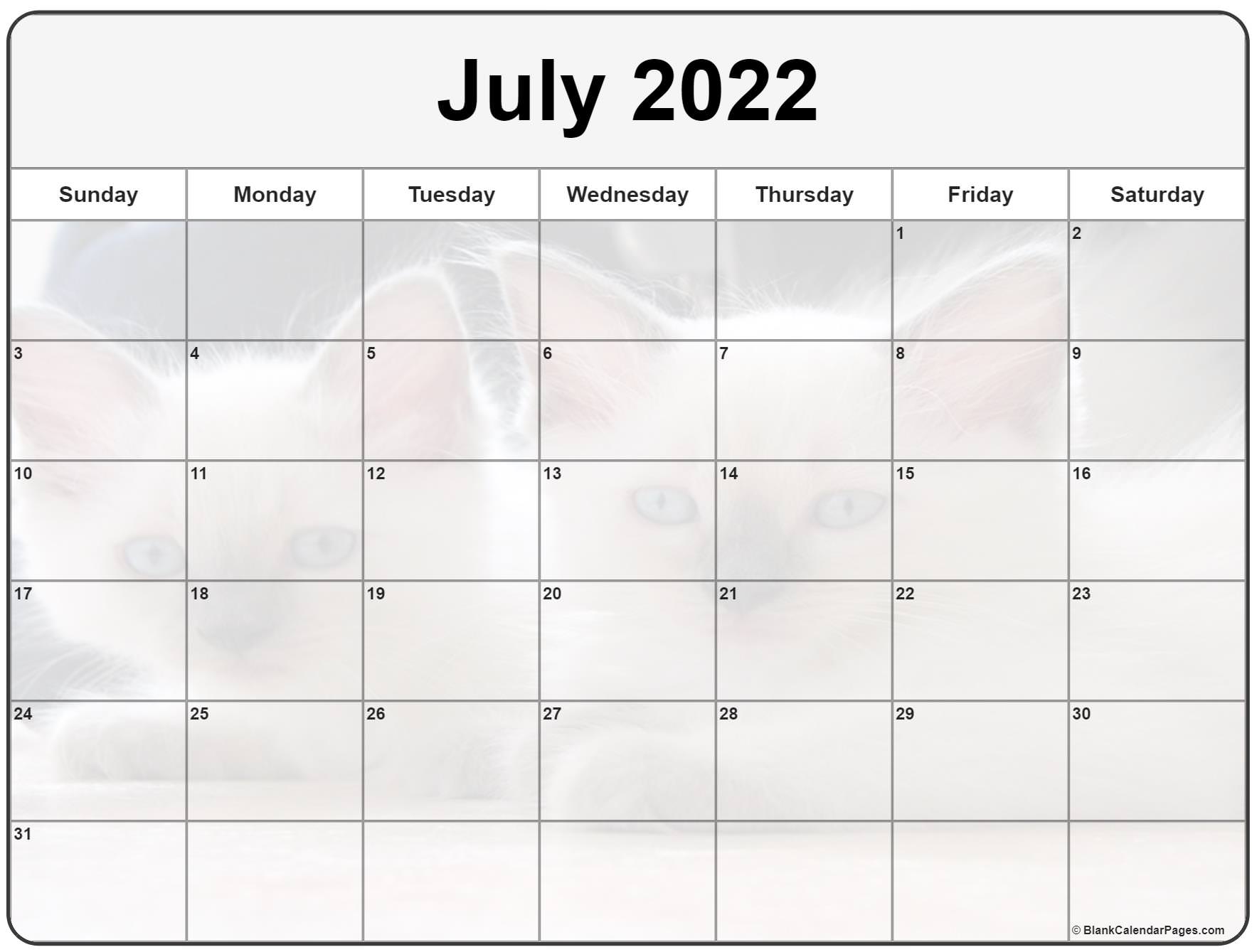 Printable Calendar July 2022
