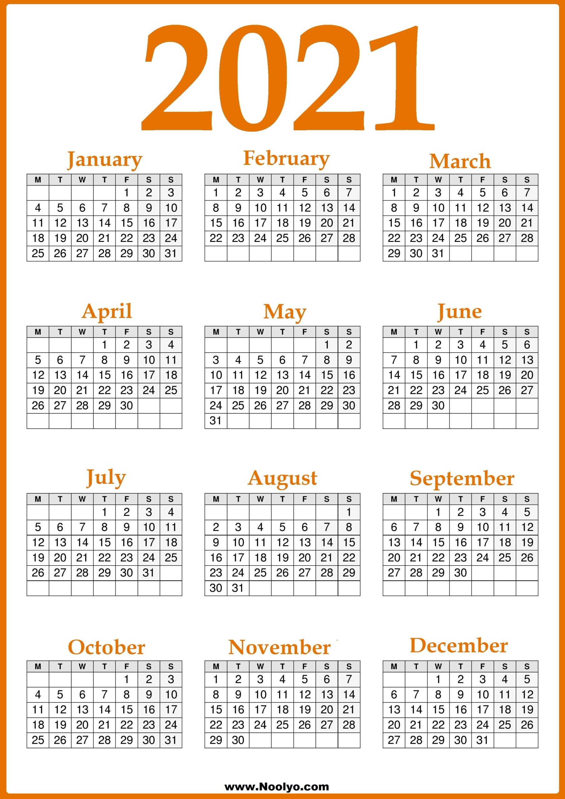 Free Printable 2021 Calendar With Holidays Uk