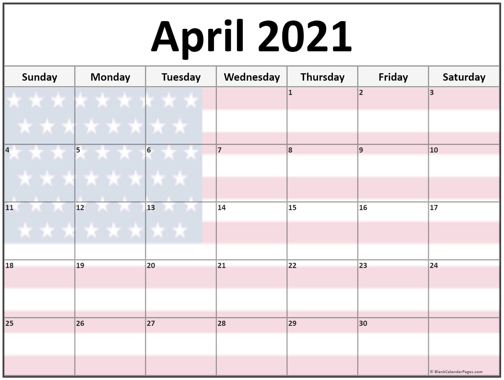 Printable Calendar 2021 April
