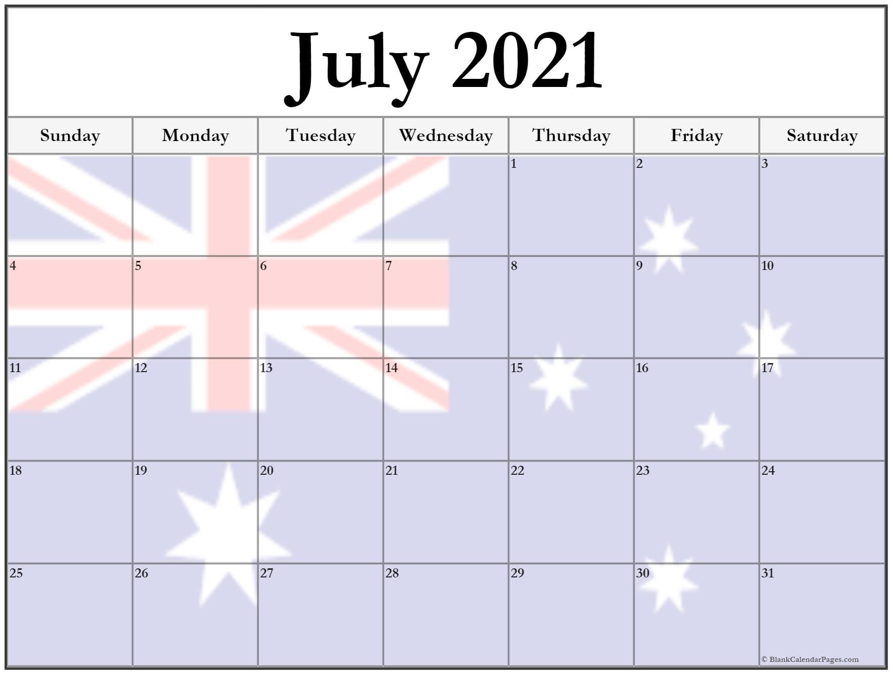 Cute July 2021 Calendar Printable
