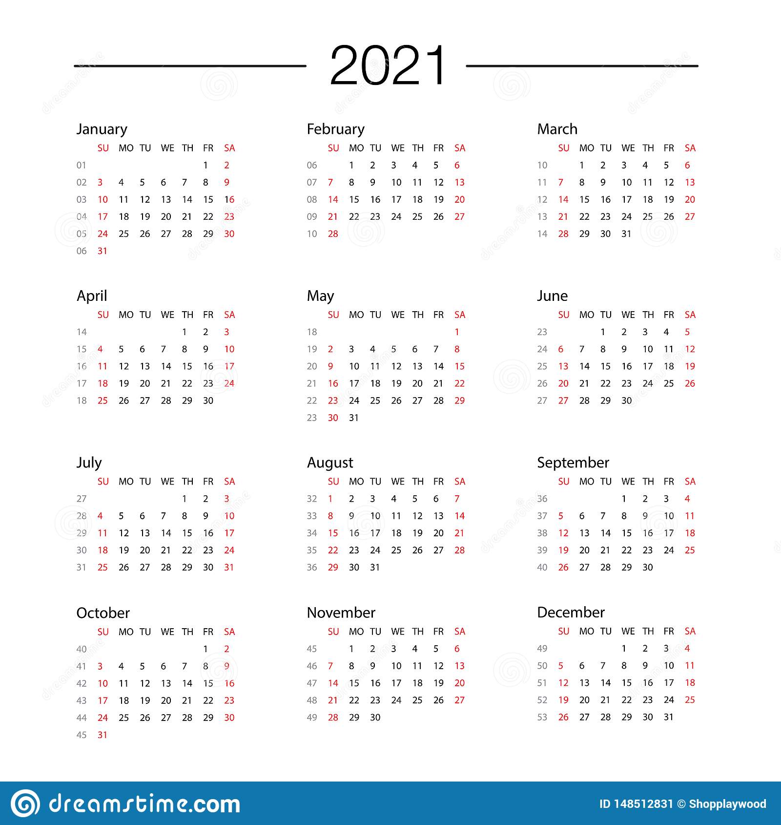 Printable 5 Day Calendar 2021