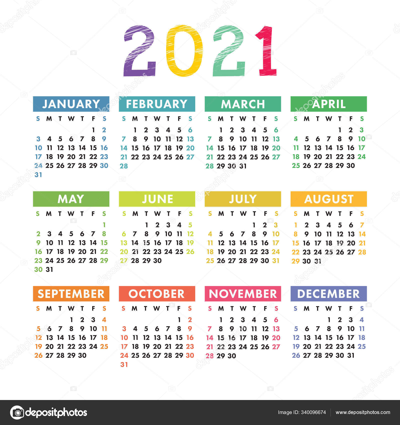 Google Printable Calendar 2021