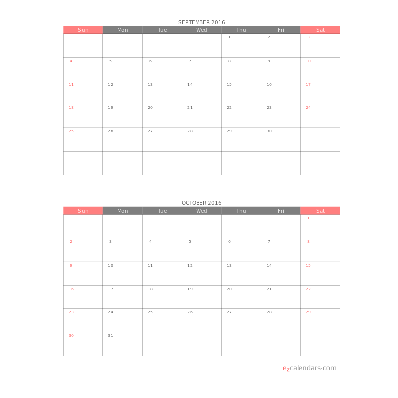 Free Printable 2 Page Monthly Calendar 2021