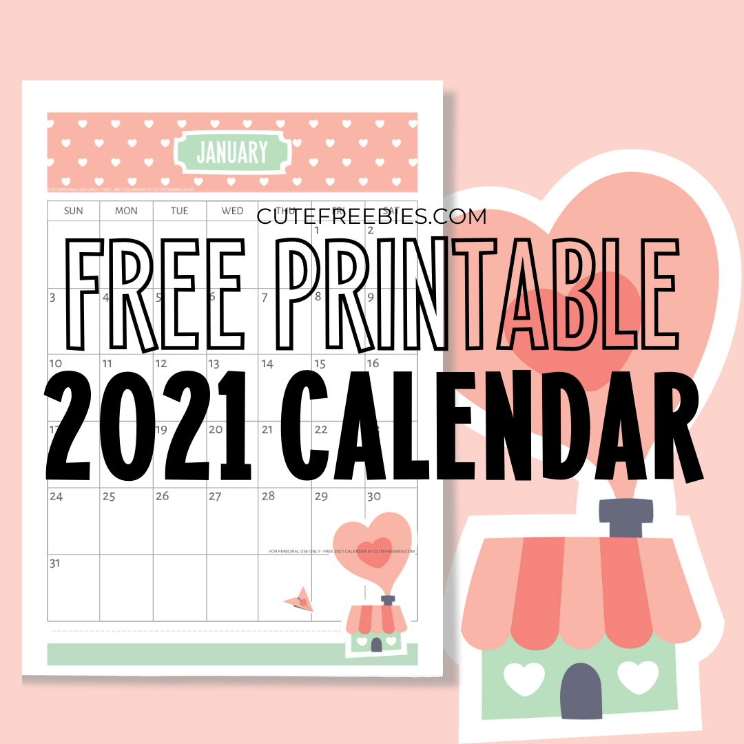 Free Printable January 2021 Calendar Page