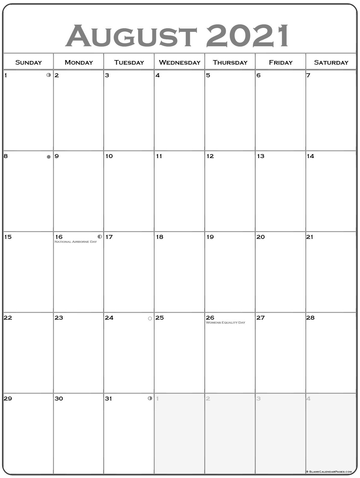 Printable 2021 Calendar By Month Vertical