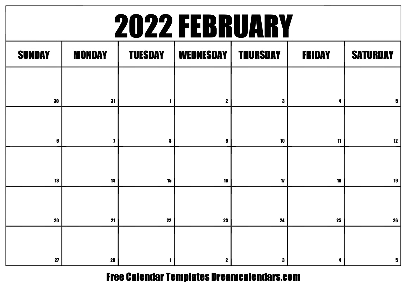Daily Calendar 2022 Printable