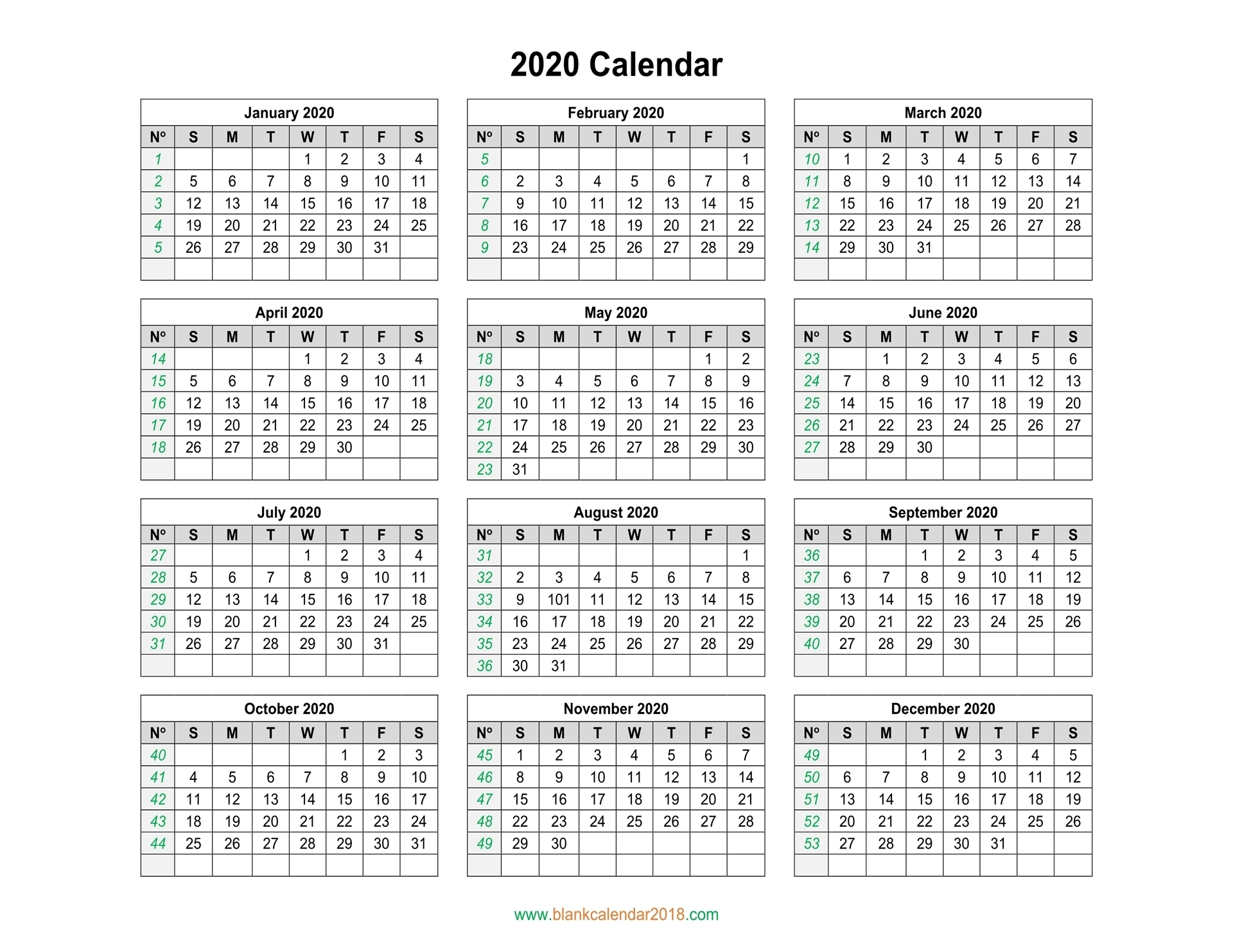 Free Printable Monthly Calendar 2021 Landscape