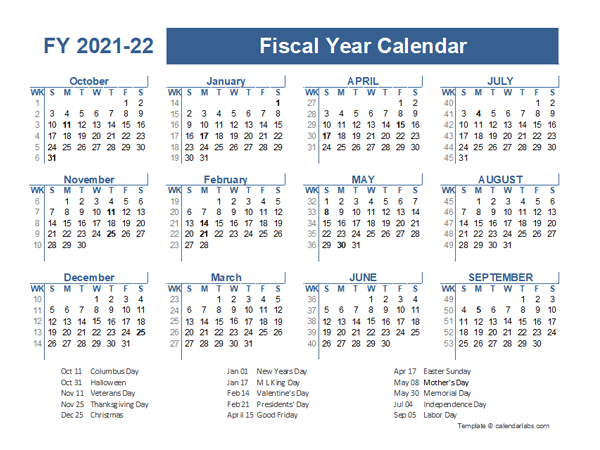 2021 And 2021 Fiscal Calendar Printable
