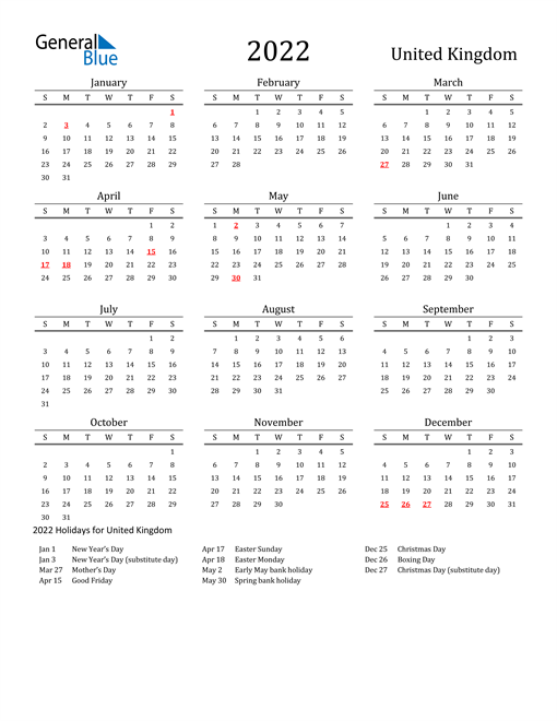 Calendar 2022 Printable Year Planner 2022