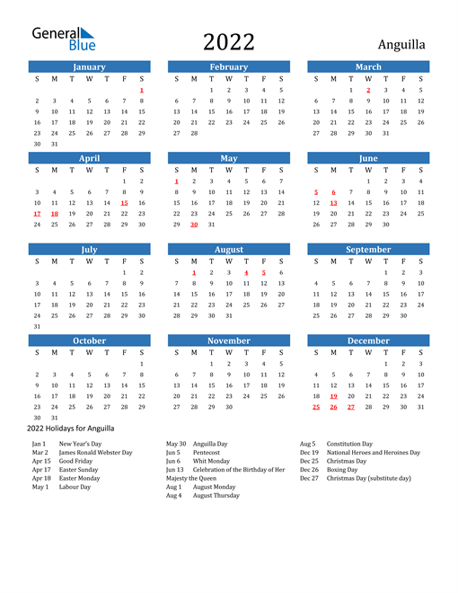2022 Printable Calendar With Us Holidays