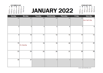 Printable Calendar 2022 Canada